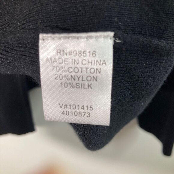 Womens Coldwater Creek‎ Silk Blend Beaded Clasp Cardigan Sweater Black 2X Cotton - Picture 8 of 9